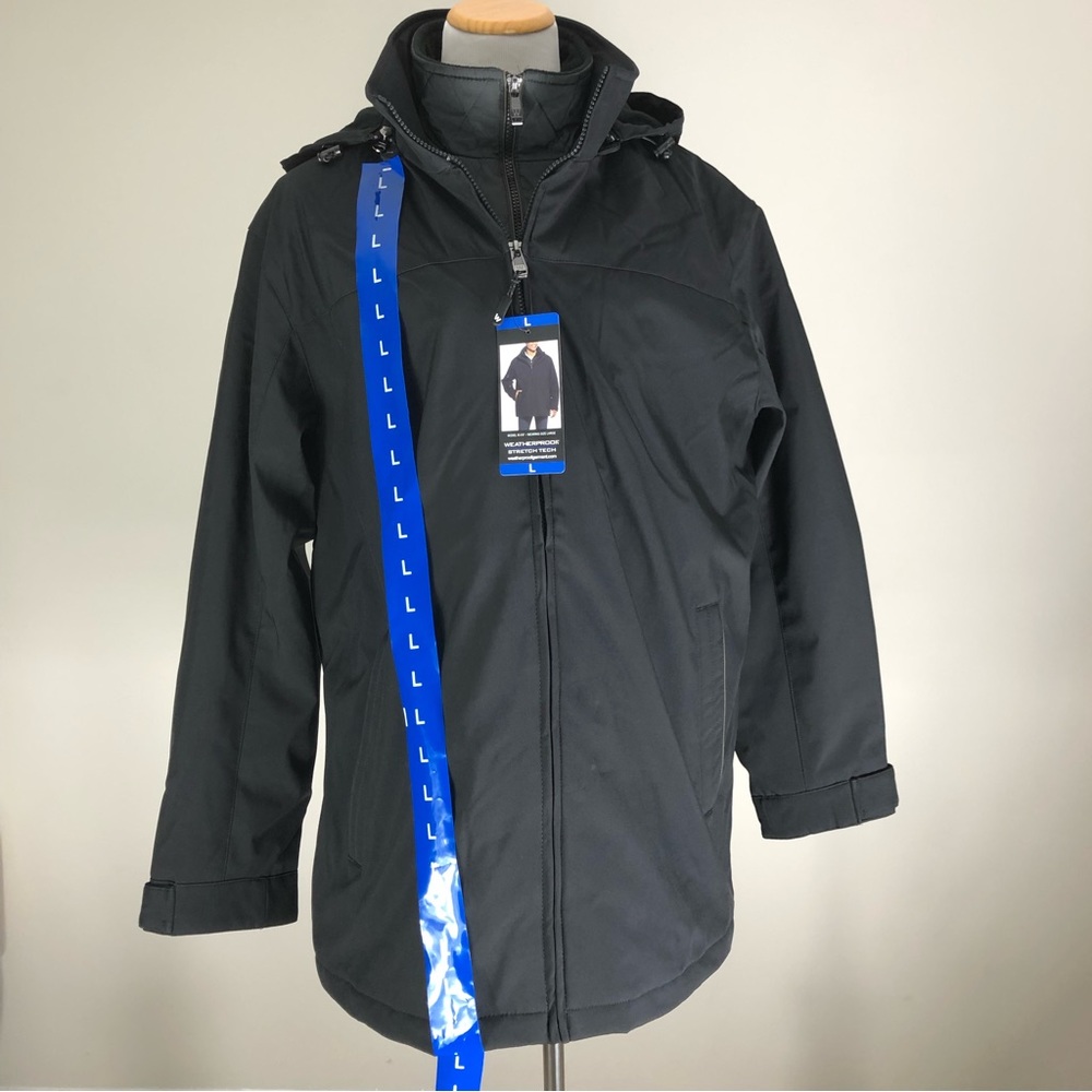 New Weatherproof men black jacket size L